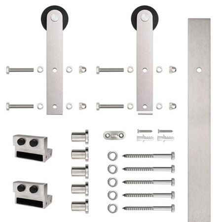 DESIGNER COLLECTION Stainless Steel 72" Flat Rail Stick Strap Sliding Door Hardware NT.1400.03W.SS